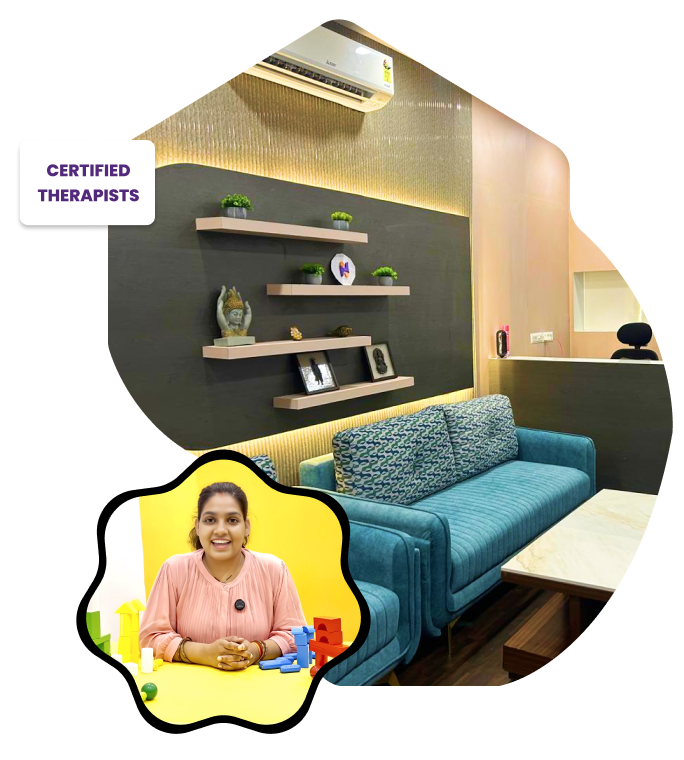 Happy child with occupational therapist in Noida - Therapy session