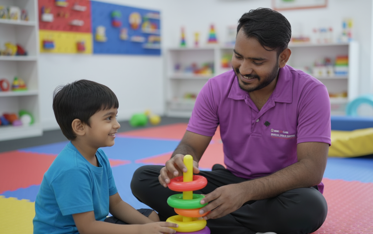 Autism therapy centre specialist working with child - professional autism treatment in Delhi